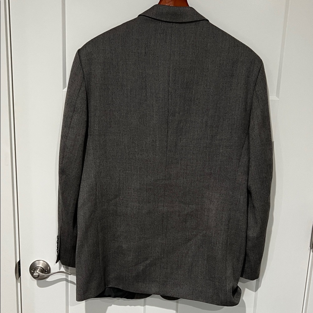 Stafford Charcoal Men's Wool and Cashmere 3 Button Blazer Sz 44R - Picture 4 of 11